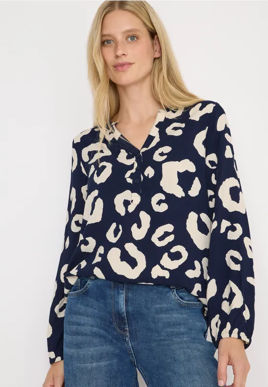 Gemusterte Bluse urban dark blue