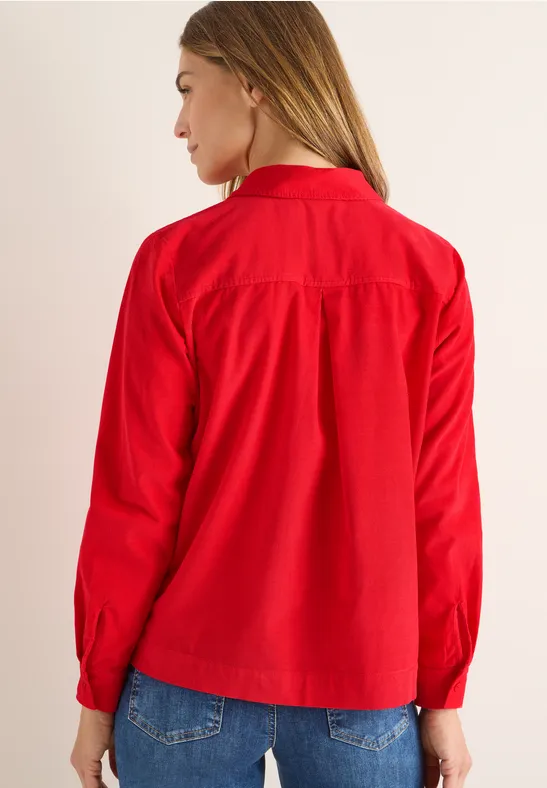 Cord Hemdbluse fiery red