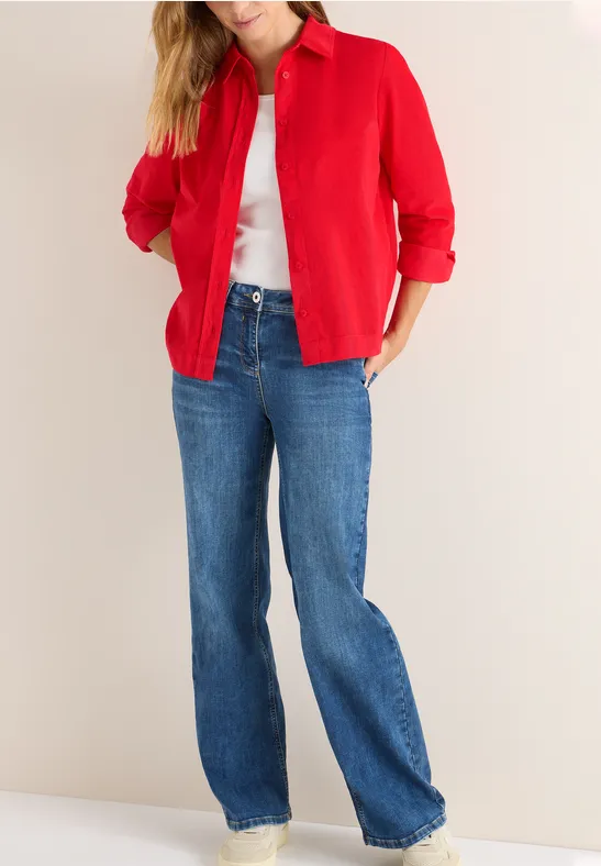 Cord Hemdbluse fiery red