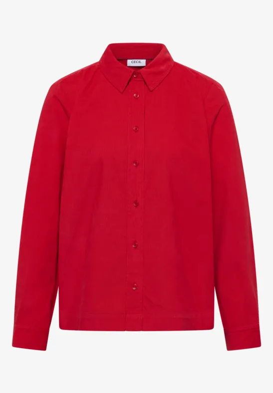 Cord Hemdbluse fiery red