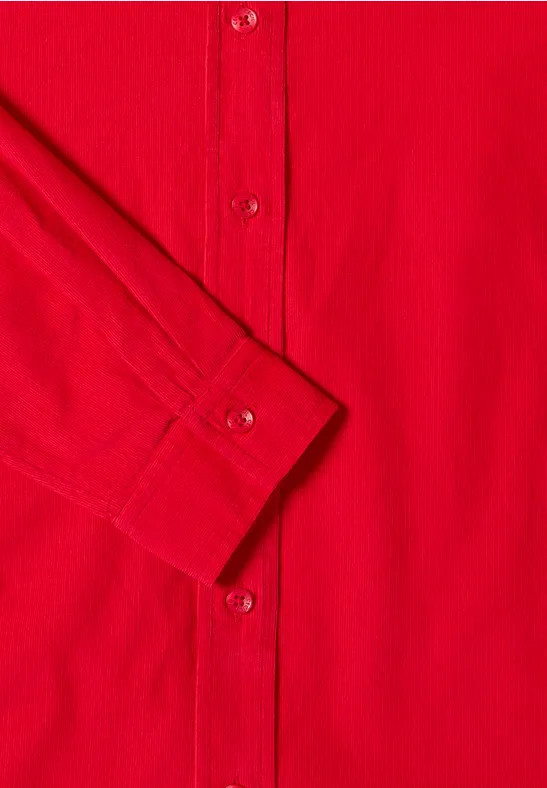 Cord Hemdbluse fiery red