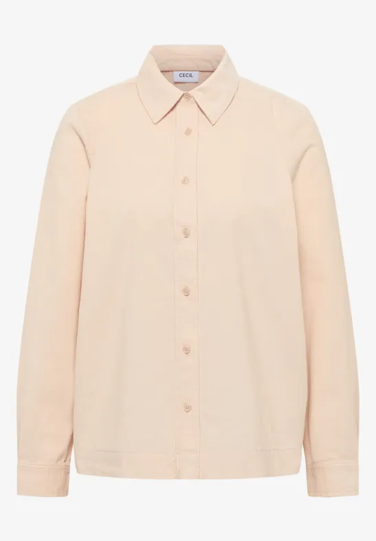 Cord Hemdbluse oat milk beige