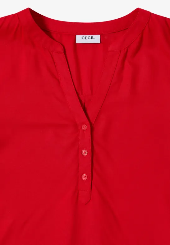 Tunika in Unifarbe fiery red