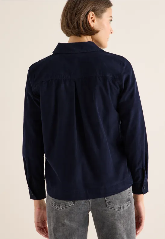 Cordhemdbluse urban dark blue