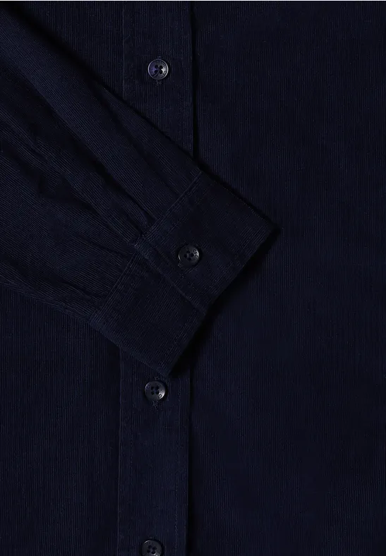 Cordhemdbluse urban dark blue