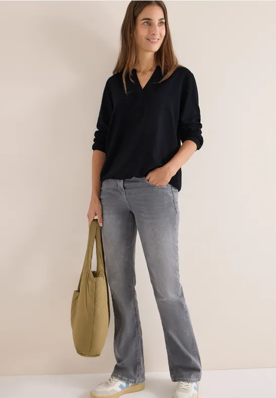Bluse in Unifarbe Black