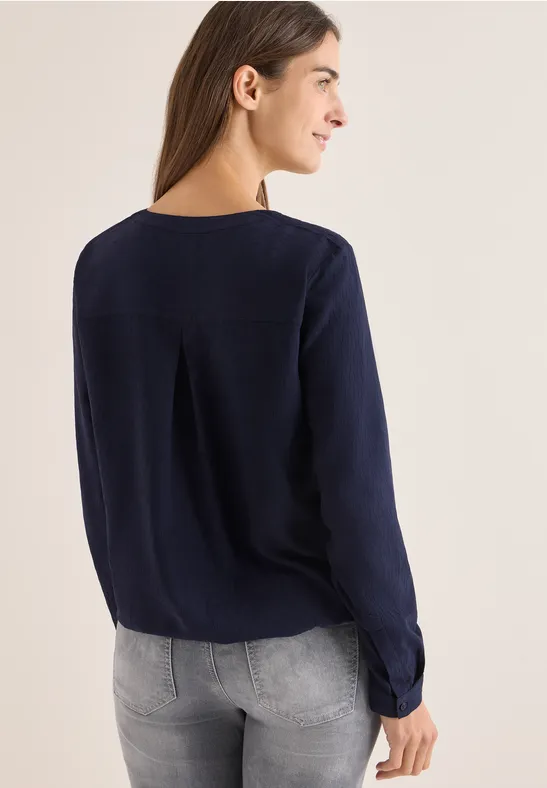 Bluse in Unifarbe urban dark blue