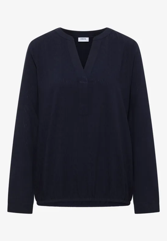 Bluse in Unifarbe urban dark blue