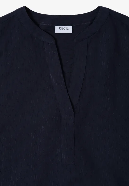 Bluse in Unifarbe urban dark blue