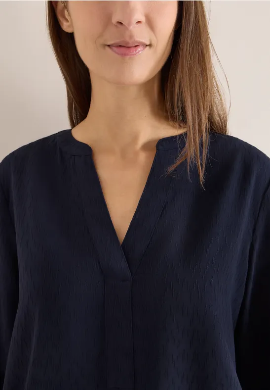 Bluse in Unifarbe urban dark blue