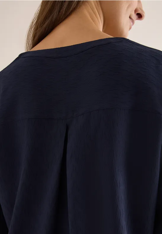 Bluse in Unifarbe urban dark blue