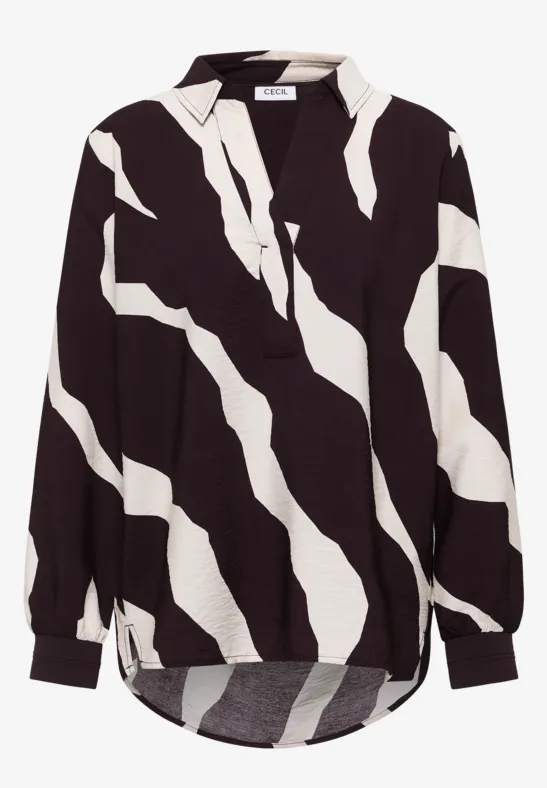 Print-Bluse eggplant red
