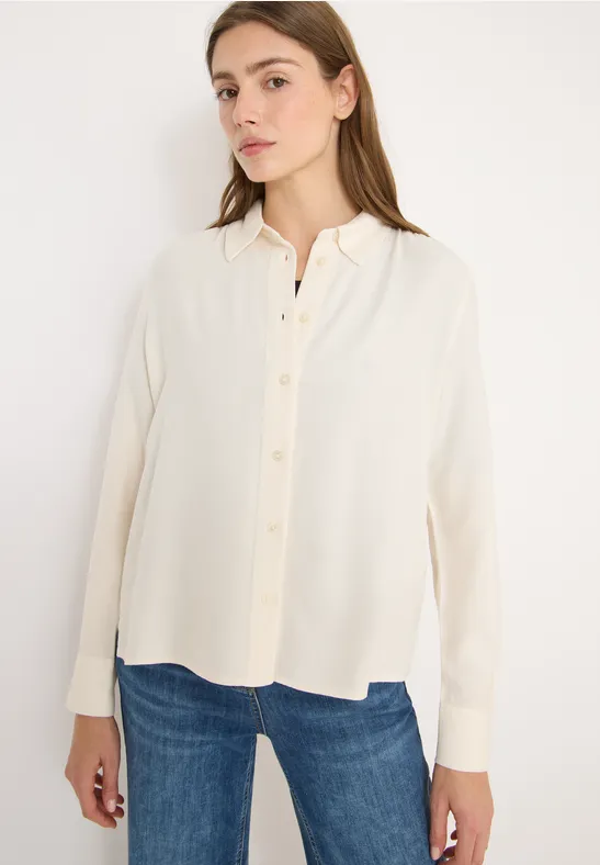 Softe Melange Hemdbluse oat milk beige melange