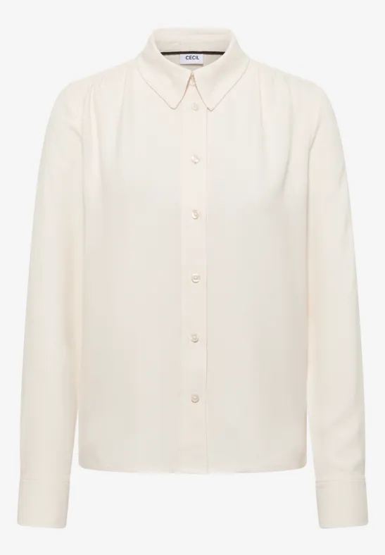 Softe Melange Hemdbluse oat milk beige melange