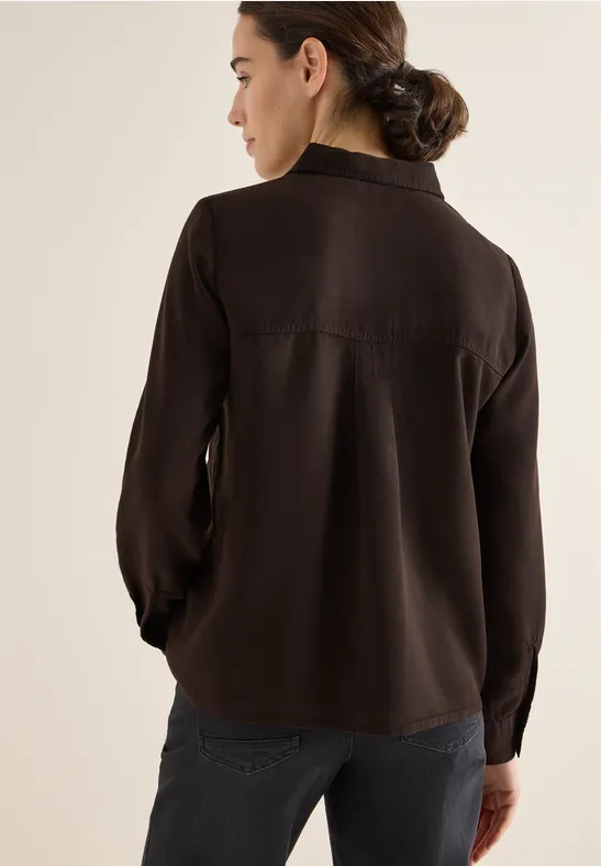 Colored Lyocell Hemdbluse tartufo brown