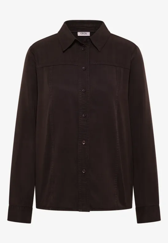 Colored Lyocell Hemdbluse tartufo brown