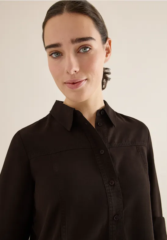 Colored Lyocell Hemdbluse tartufo brown