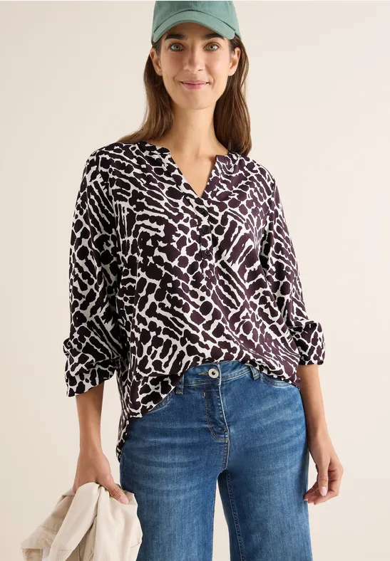 Gemusterte Bluse eggplant red