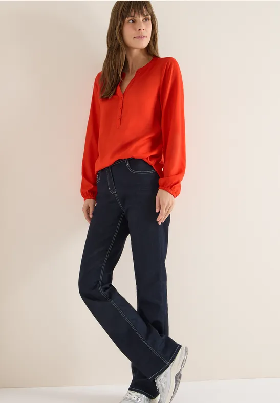 Bluse in Unifarbe pumpkin orange