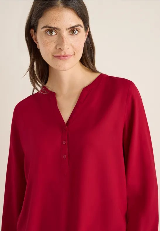 Bluse in Unifarbe beaujolais red