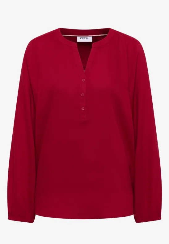 Bluse in Unifarbe beaujolais red