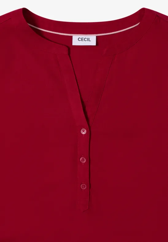 Bluse in Unifarbe beaujolais red