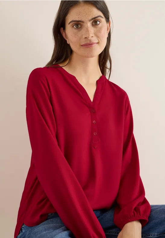 Bluse in Unifarbe beaujolais red