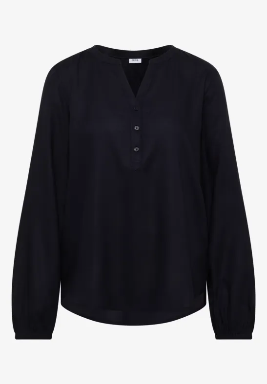 Bluse in Unifarbe urban dark blue