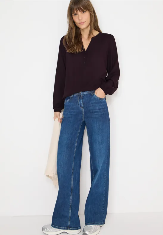 Bluse in Unifarbe eggplant red