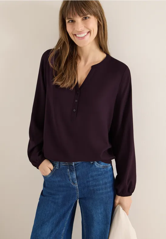 Bluse in Unifarbe eggplant red