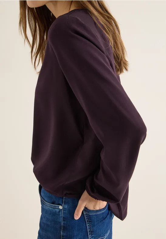 Bluse in Unifarbe eggplant red