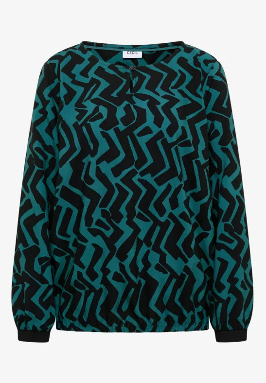 Bluse mit Grafikmuster dark sea green