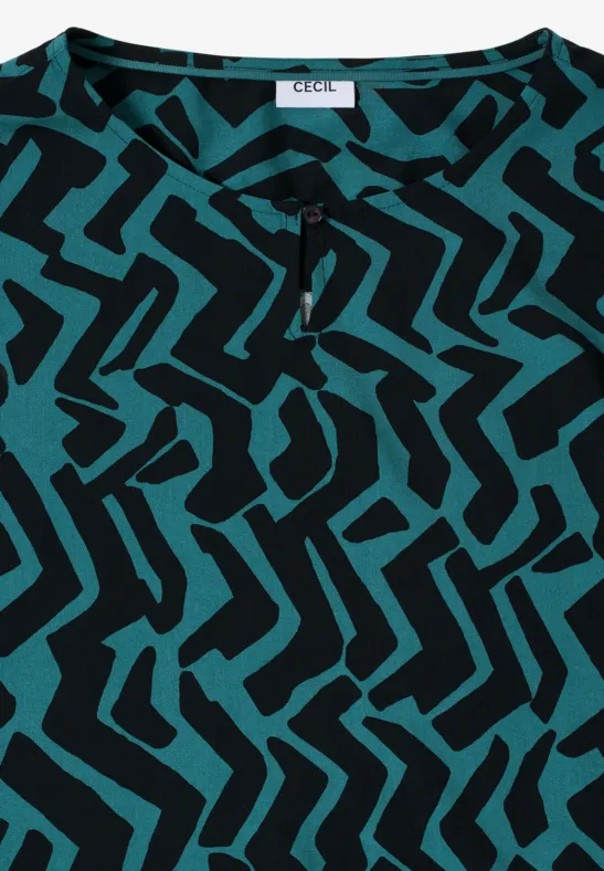 Bluse mit Grafikmuster dark sea green