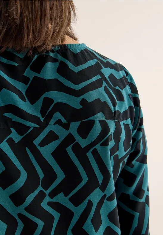 Bluse mit Grafikmuster dark sea green
