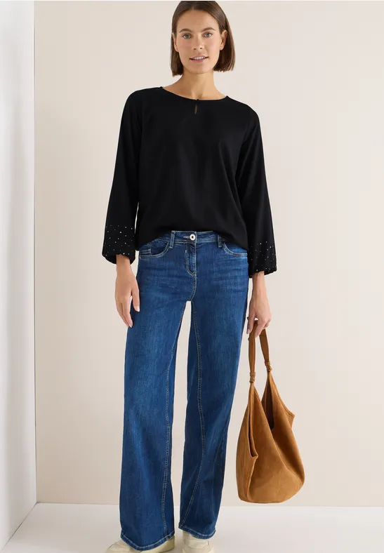 Blouse en couleur unie Black