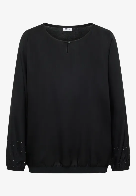 Blouse en couleur unie Black