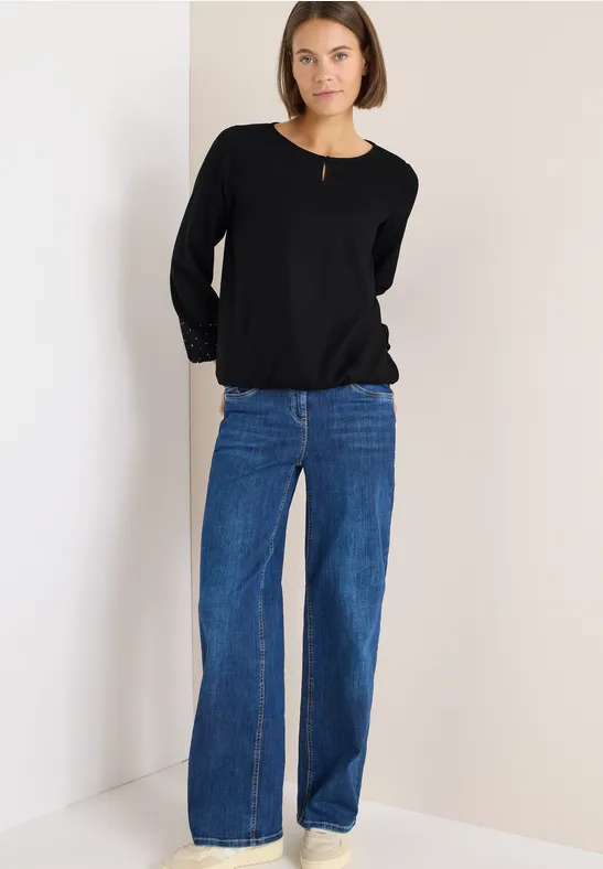 Blouse en couleur unie Black