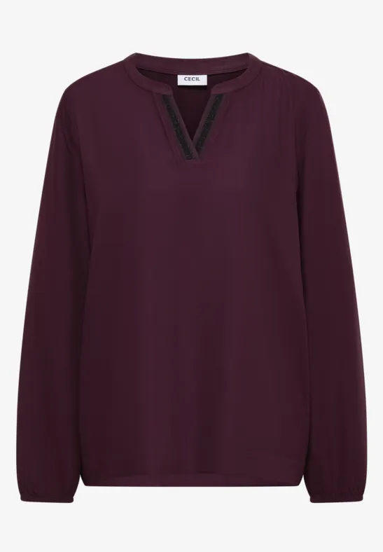 Tunika in Unifarbe eggplant red