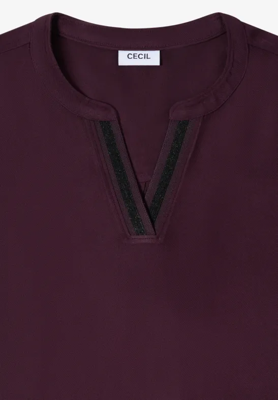 Tunika in Unifarbe eggplant red