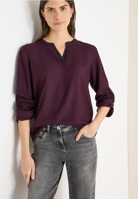 Tunika in Unifarbe eggplant red