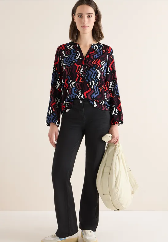 Bluse mit Grafikmuster black multi