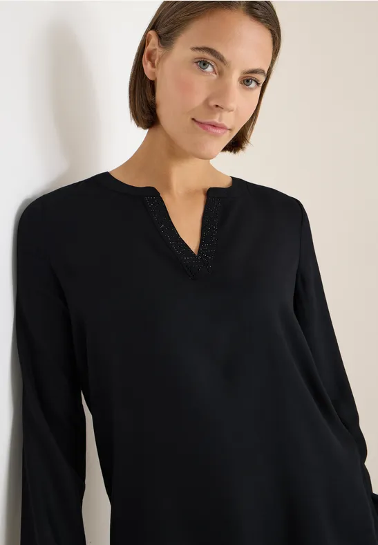 Blouse met glitterdetails Black