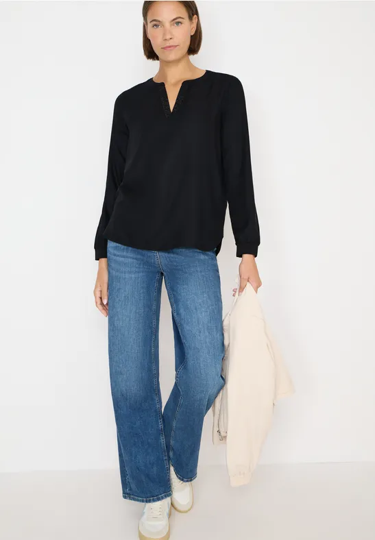 Blouse met glitterdetails Black