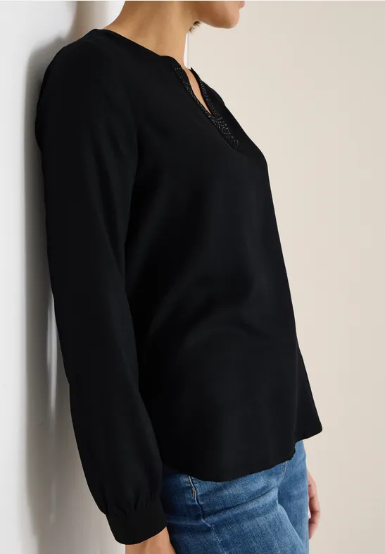 Blouse met glitterdetails Black