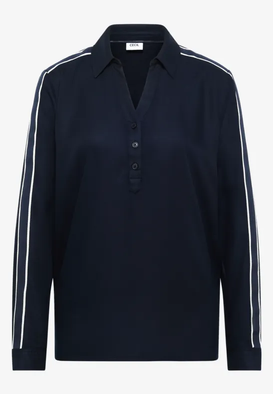 Bluse mit Tape-Details universal blue