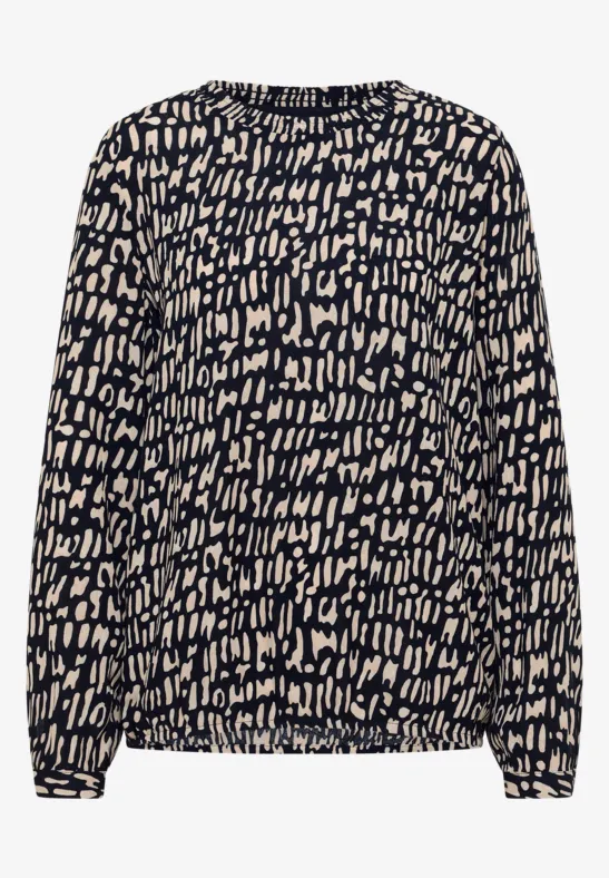 Bluse mit Smock-Ausschnitt universal blue