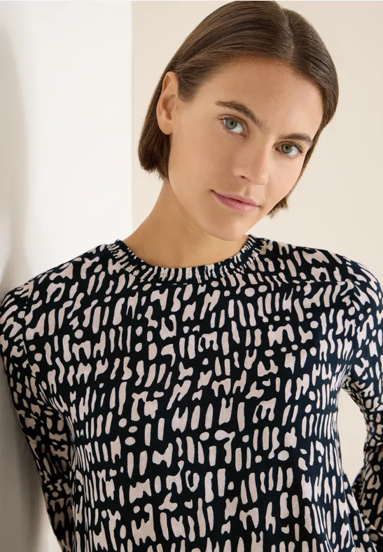 Bluse mit Smock-Ausschnitt universal blue