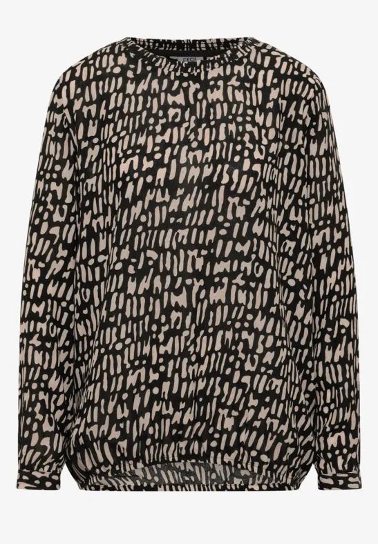 Bluse mit Smock-Ausschnitt raw khaki