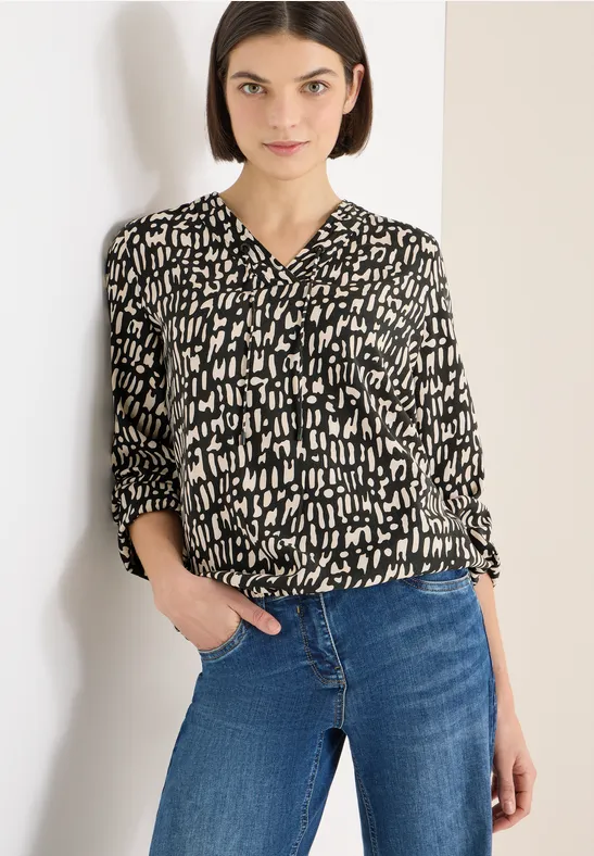 Bluse mit Tunnelzug raw khaki