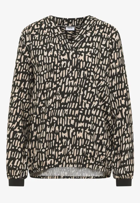 Bluse mit Tunnelzug raw khaki